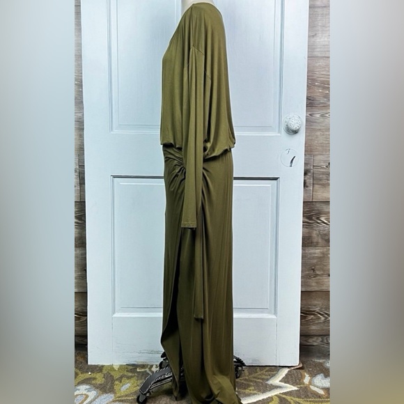 Free People Alyssa Long Sleeve Wrap Dress in Olive size XL - Picture 7 of 13